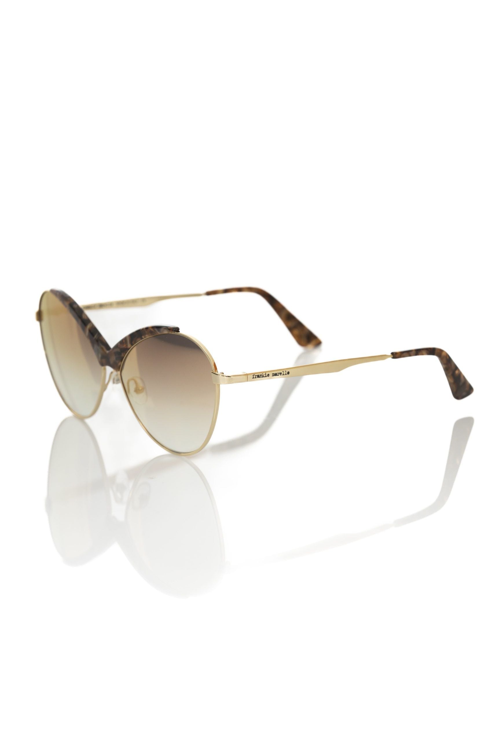 Frankie Morello Beige Metallic Women Sunglass - Luksusmuotia Frankie Morello - Tutustu YVES JAVANNI® 