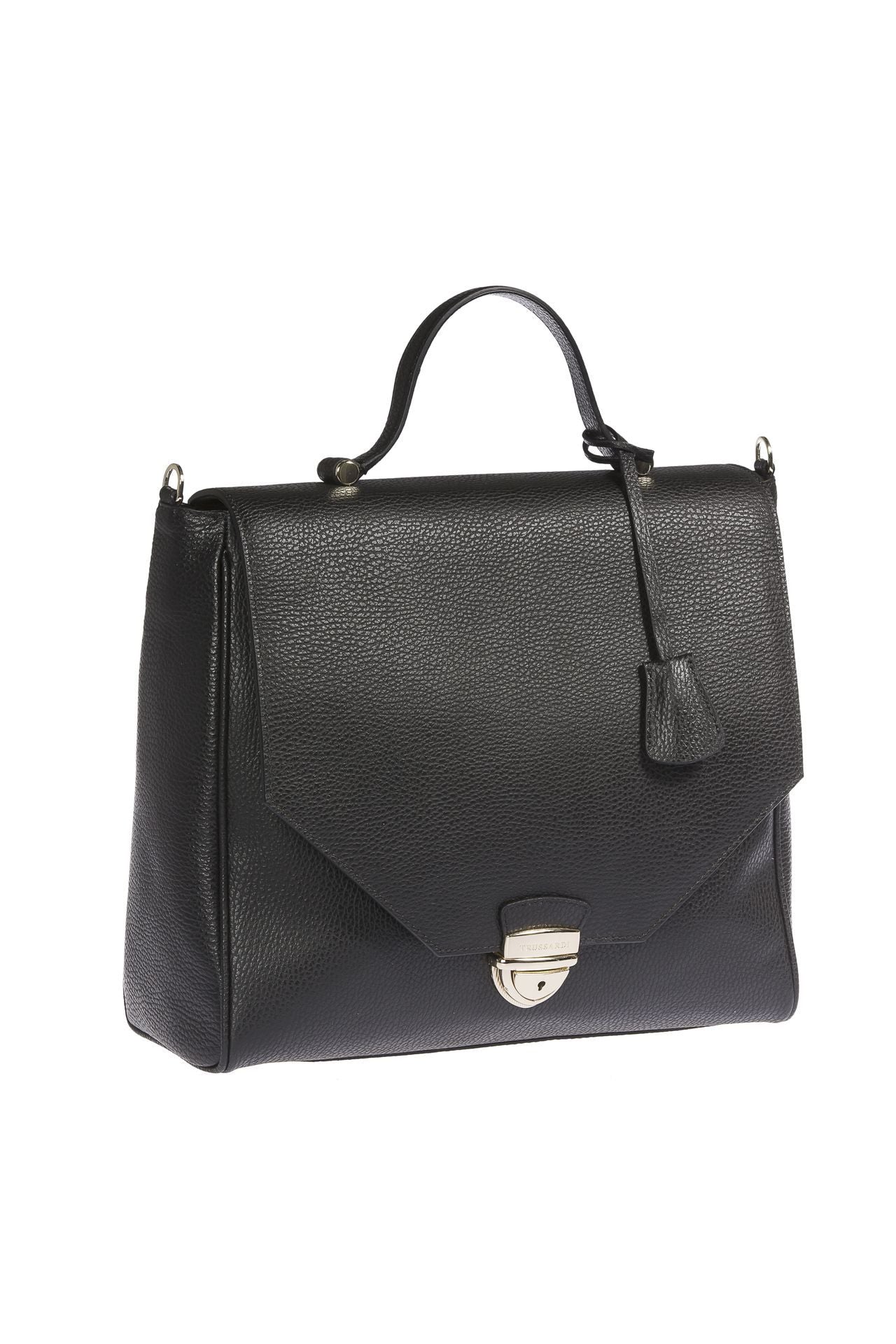 Trussardi Black Leather Women Handbag - Luksusmuotia Trussardi - Tutustu YVES JAVANNI® 