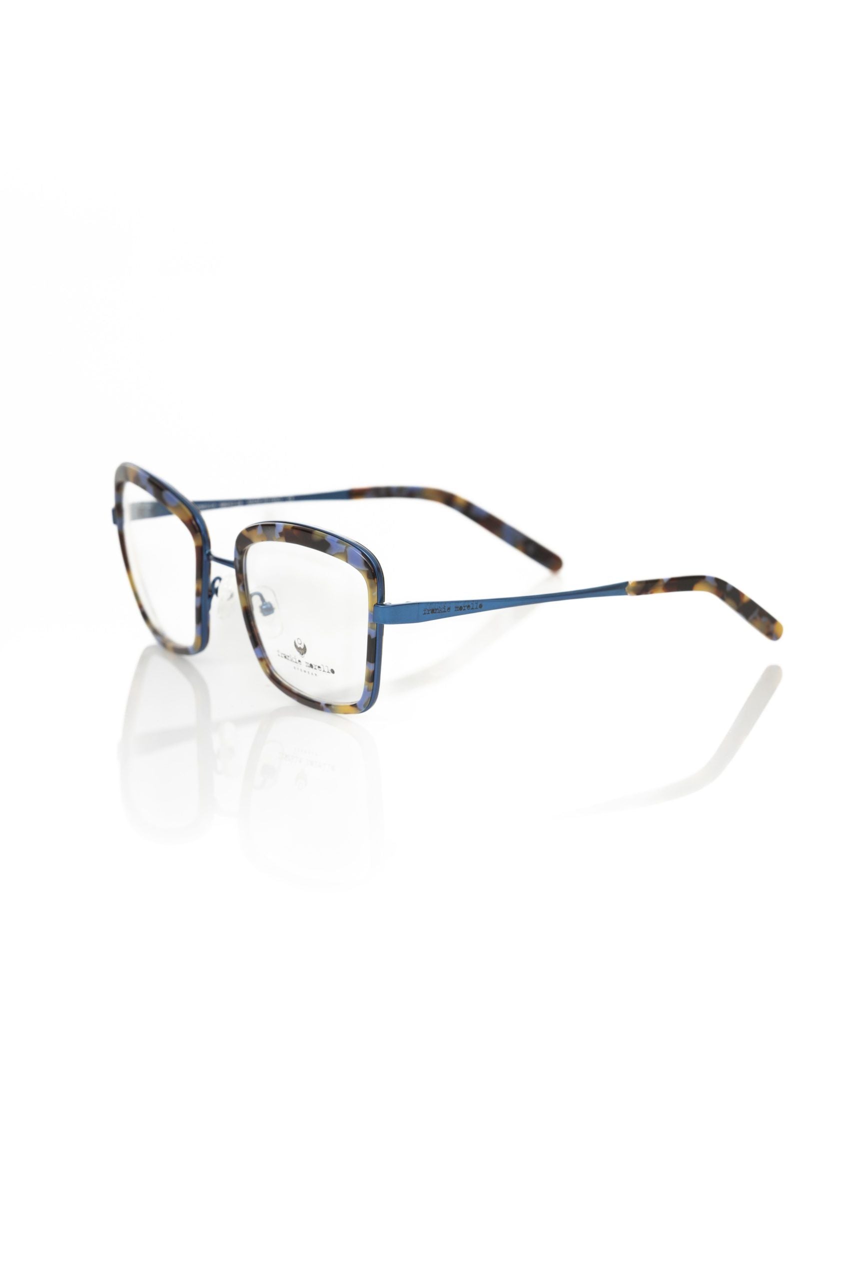 Frankie Morello Blue Metallic Women Eyeglass Frame - Luksusmuotia Frankie Morello - Tutustu YVES JAVANNI® 