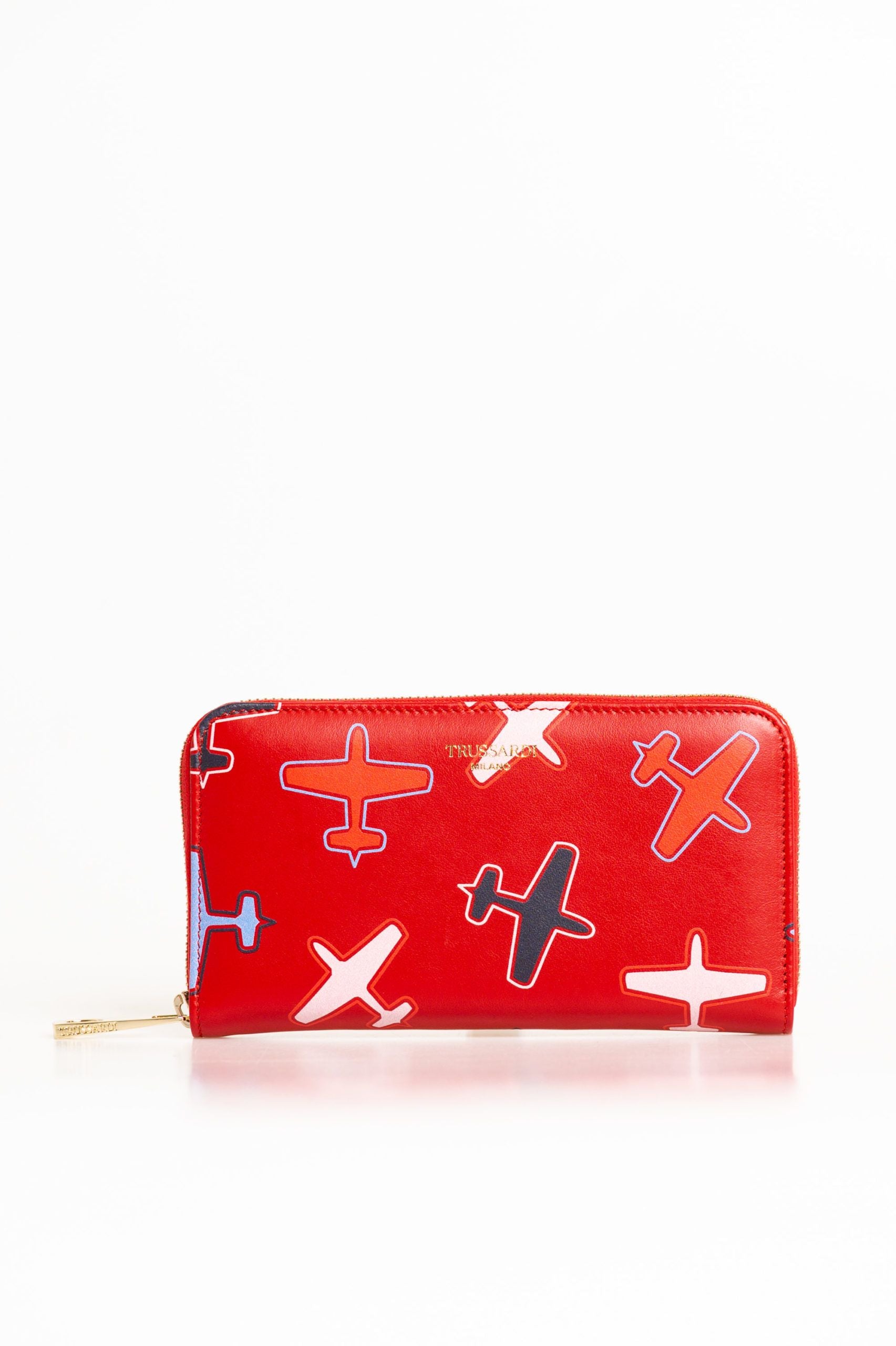 Trussardi Red Leather Women Wallet - Luksusmuotia Trussardi - Tutustu YVES JAVANNI® 