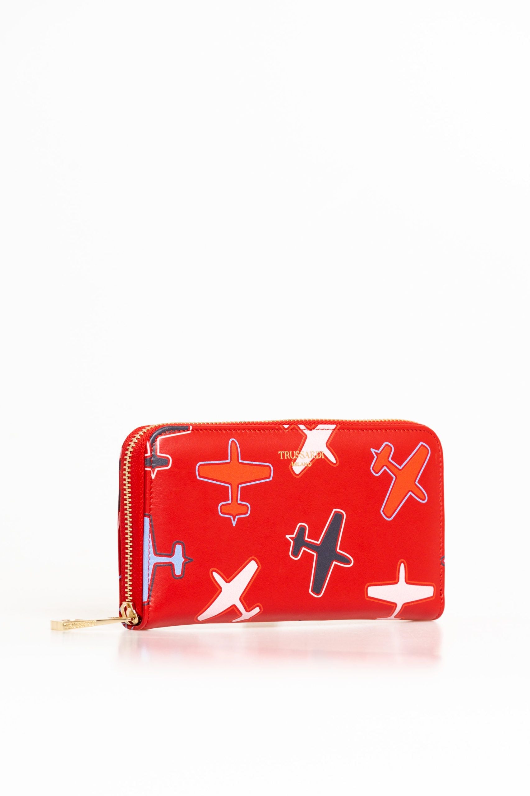 Trussardi Red Leather Women Wallet - Luksusmuotia Trussardi - Tutustu YVES JAVANNI® 