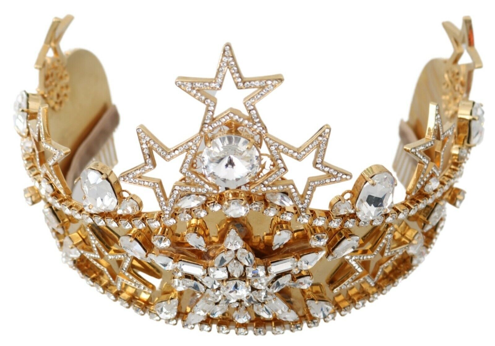 Dolce & Gabbana Regal Crystal Diadem Gold Tiara - Luksuslaukut ja asusteet Dolce & Gabbana - Tutustu YVES JAVANNI® 