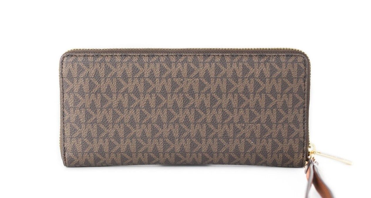 Michael Kors Jet Set Travel Large Brown Signature Continental Wristlet Wallet - Luksusmuotia Michael Kors - Tutustu YVES JAVANNI® 