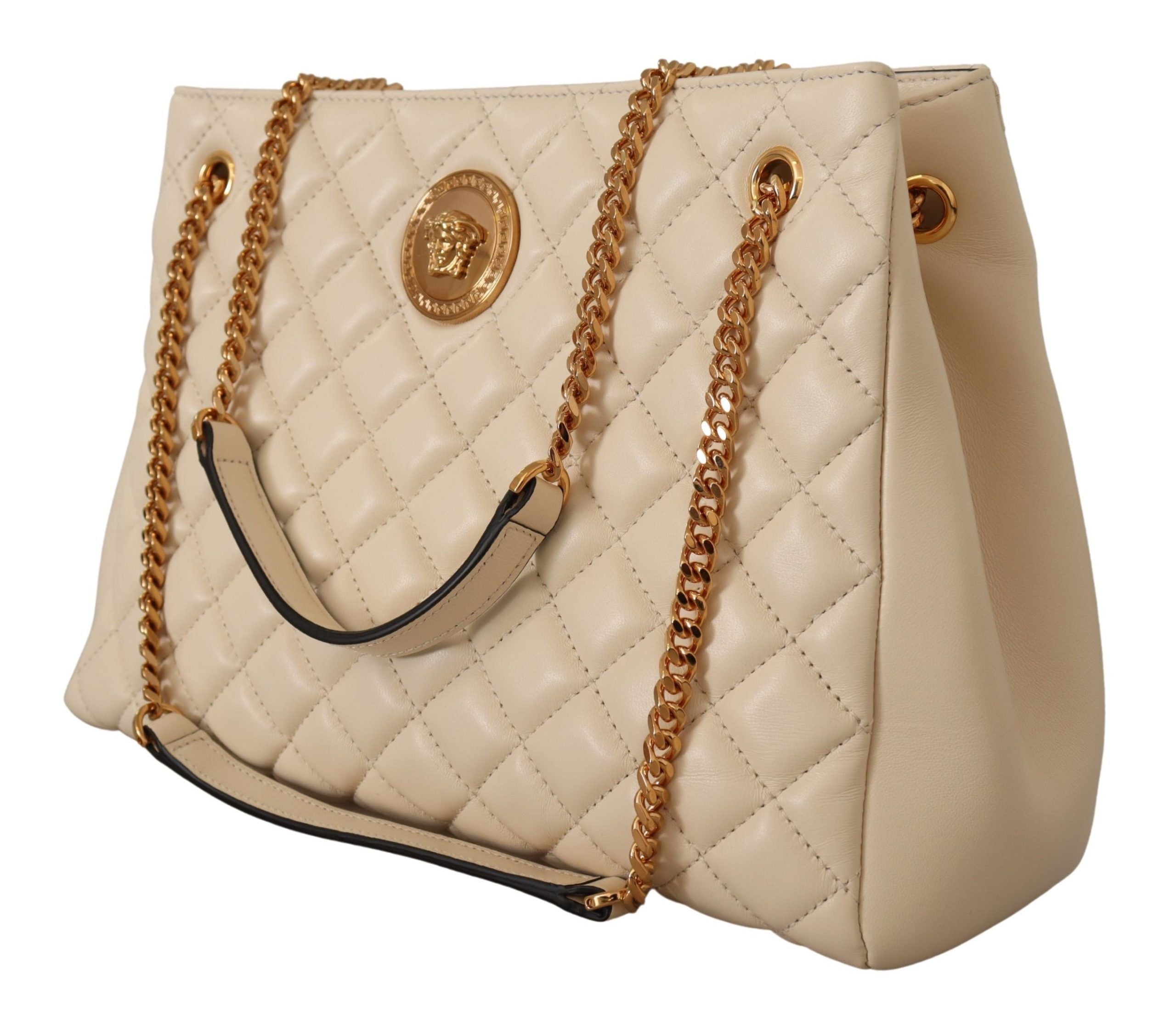 Versace Elegant Quilted Nappa Leather Tote - Luksusmuotia Versace - Tutustu YVES JAVANNI® 