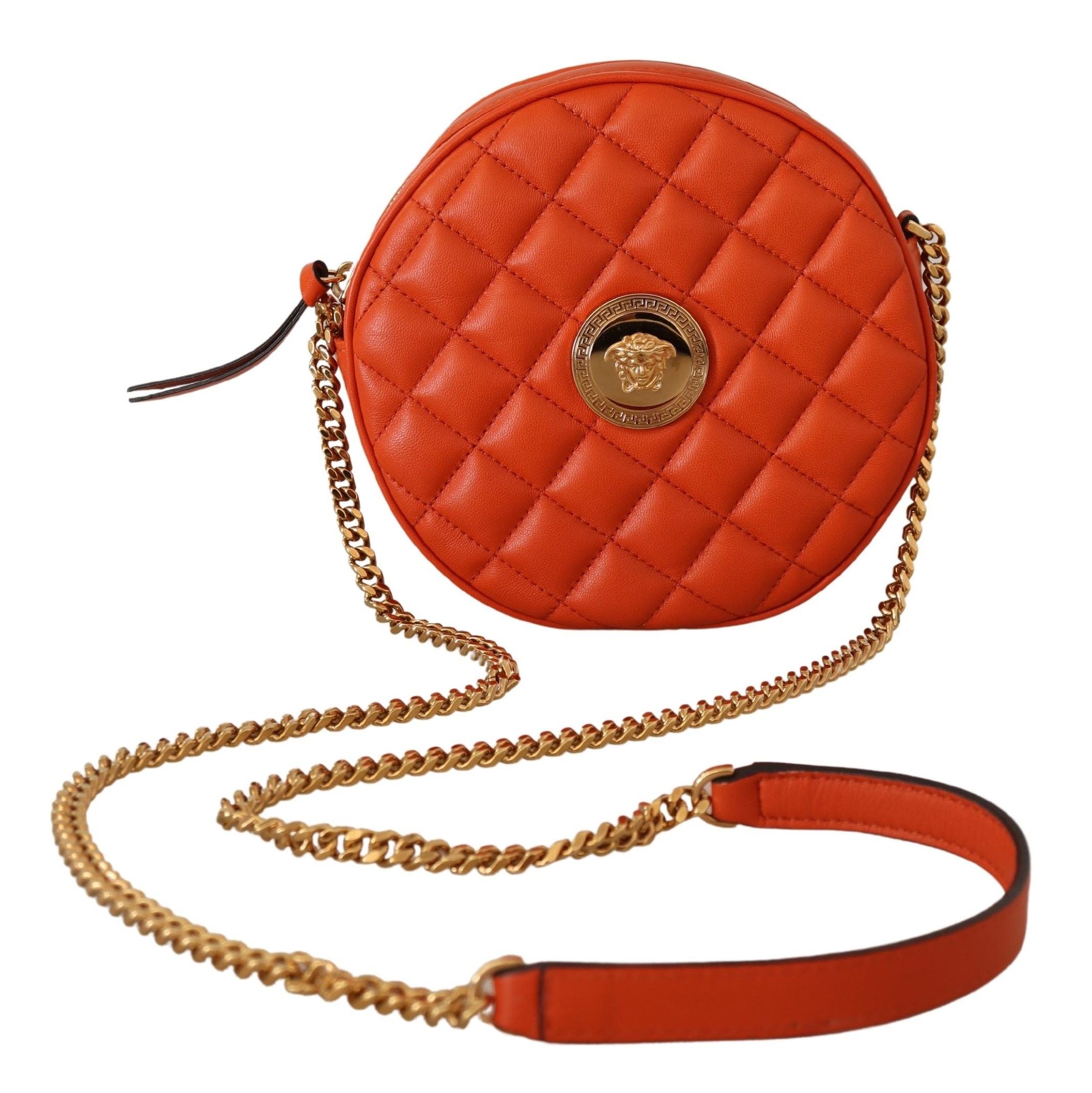 Versace Elegant Round Nappa Leather Crossbody Bag - Luksusmuotia Versace - Tutustu YVES JAVANNI® 