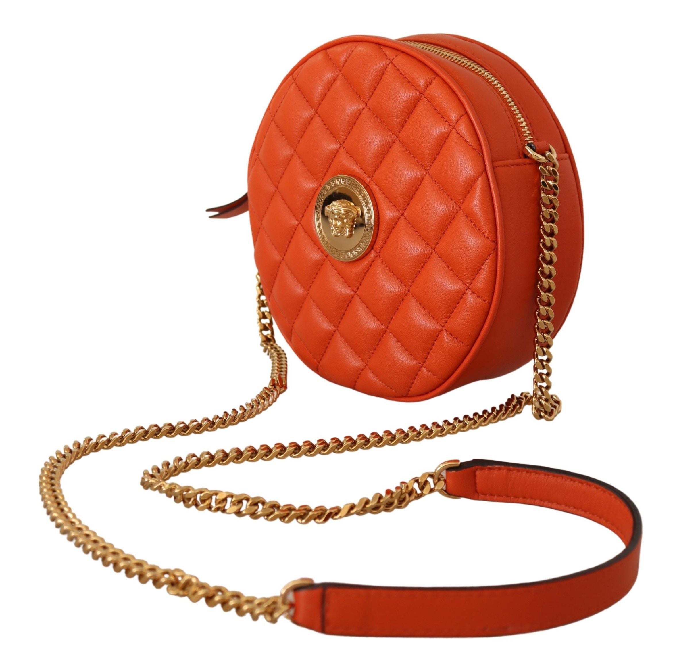 Versace Elegant Round Nappa Leather Crossbody Bag - Luksusmuotia Versace - Tutustu YVES JAVANNI® 