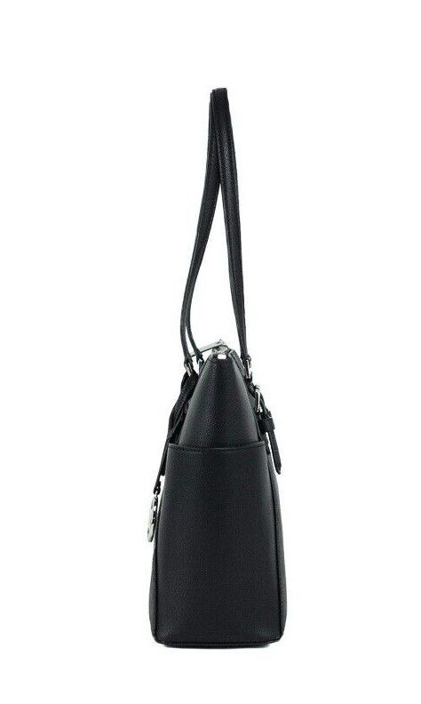 Michael Kors Charlotte Black PVC Leather Large Top Zip Tote Handbag Bag Purse - Luksusmuotia Michael Kors - Tutustu YVES JAVANNI® 