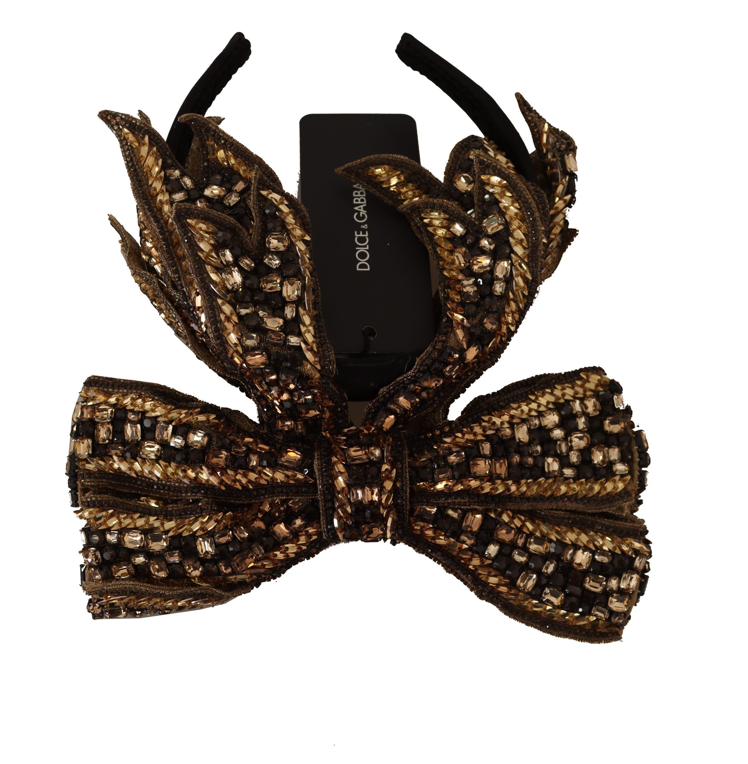 Dolce & Gabbana Elegant Gold Embellished Silk Diadem - Luksusmuotia Dolce & Gabbana - Tutustu YVES JAVANNI® 