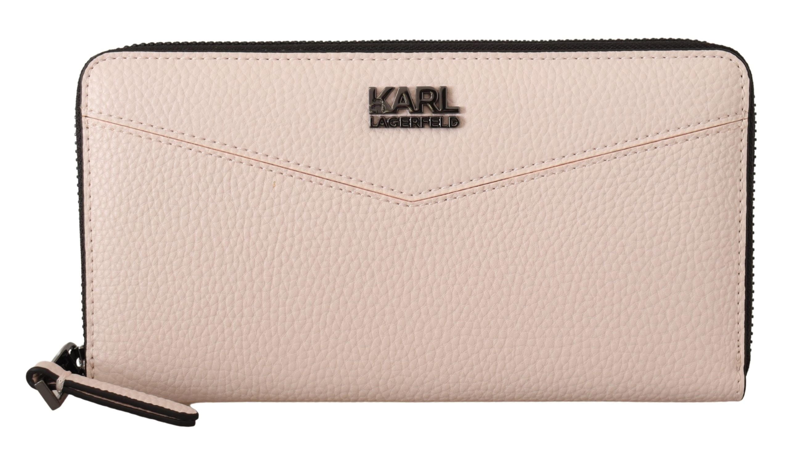 Karl Lagerfeld Elegant Mauve Leather Wallet - Secure & Stylish - Luksusmuotia Karl Lagerfeld - Tutustu YVES JAVANNI® 