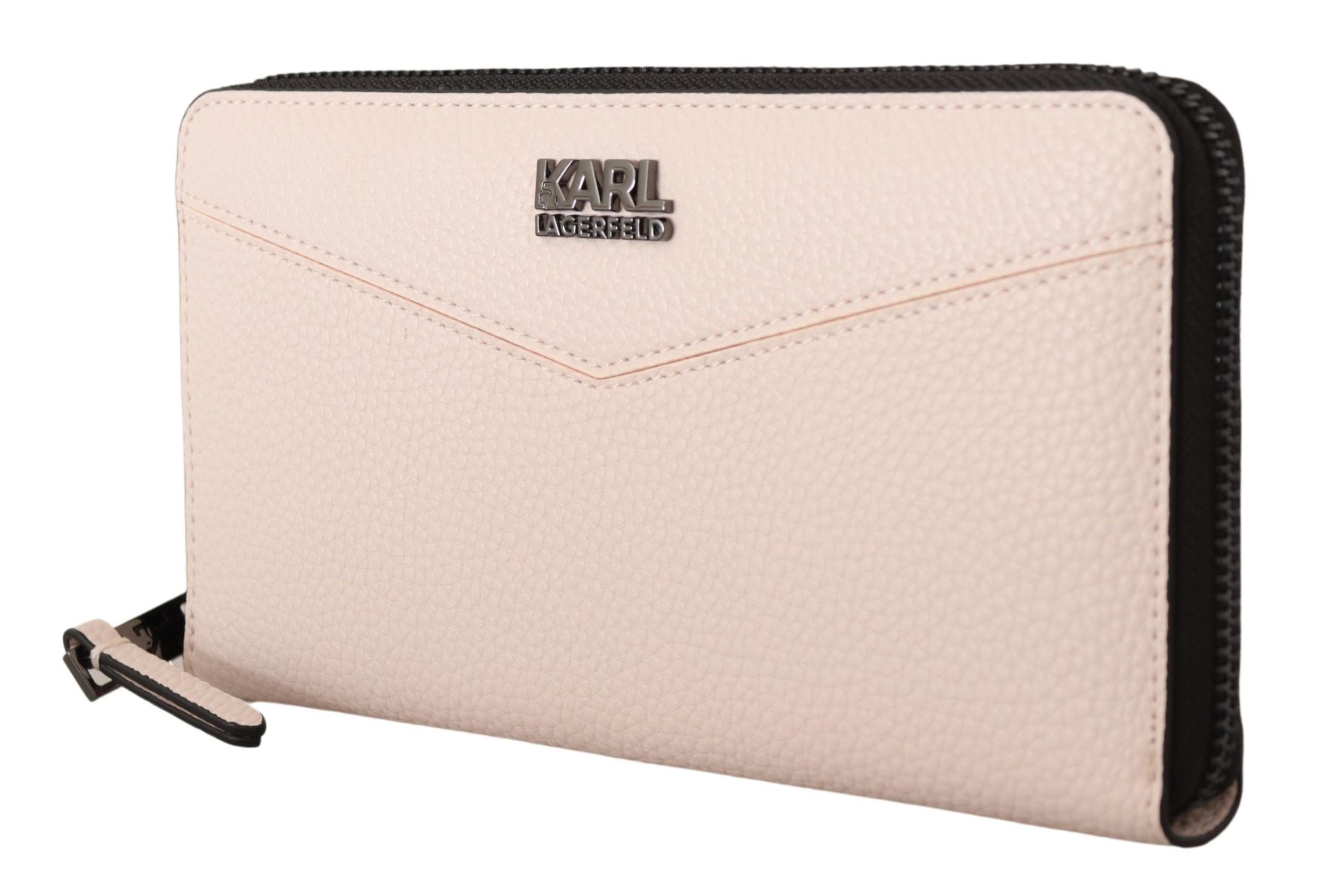 Karl Lagerfeld Elegant Mauve Leather Wallet - Secure & Stylish - Luksusmuotia Karl Lagerfeld - Tutustu YVES JAVANNI® 