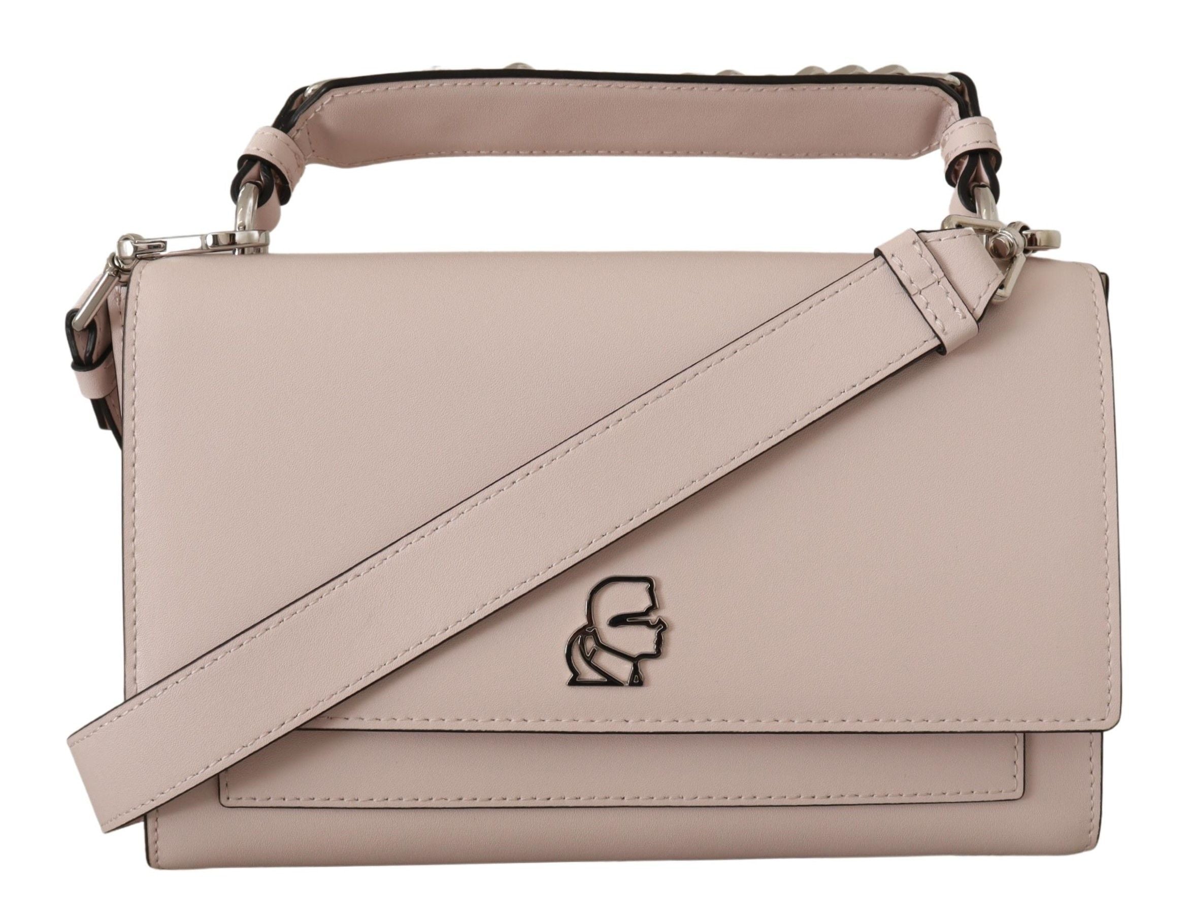 Karl Lagerfeld Mauve Elegance Leather Shoulder Bag - Luksusmuotia Karl Lagerfeld - Tutustu YVES JAVANNI® 