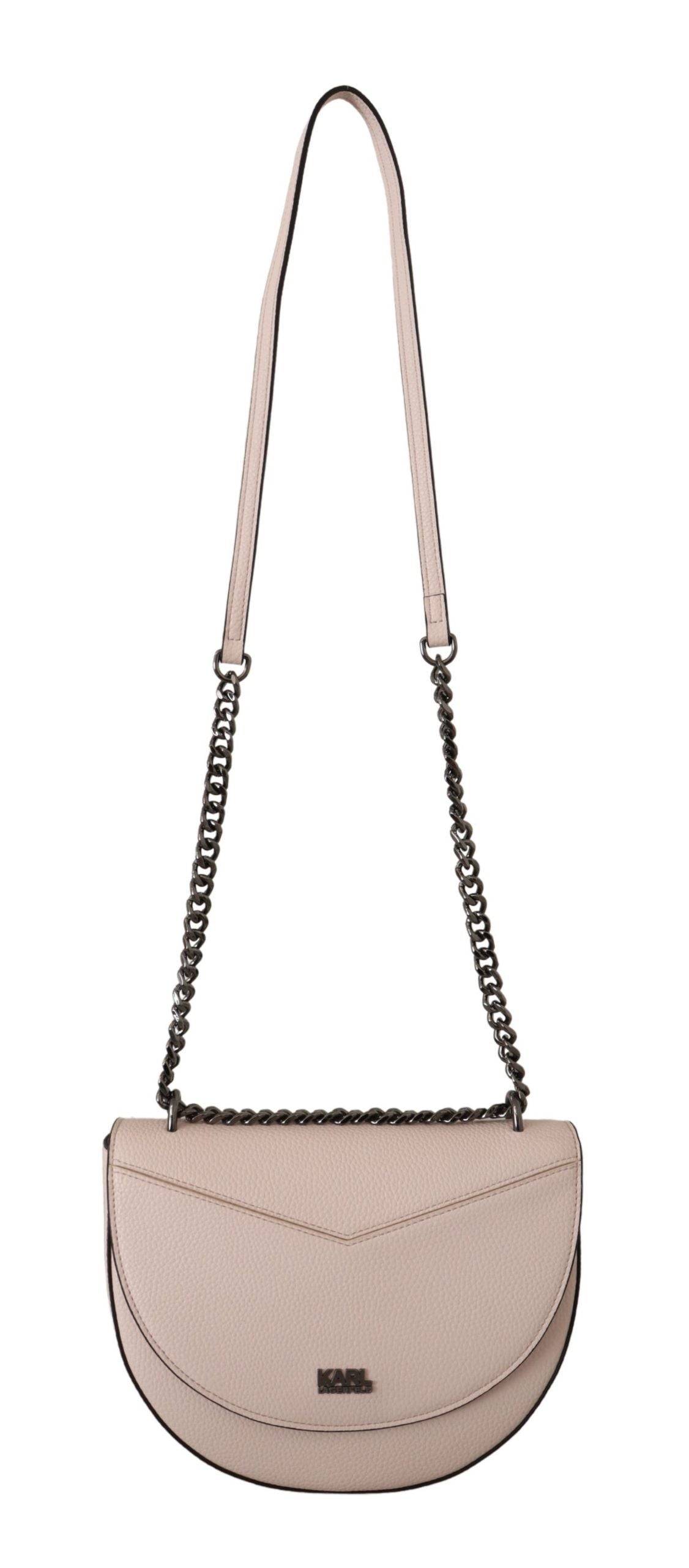 Karl Lagerfeld Elegant Mauve Light Pink Leather Shoulder Bag - Luksusmuotia Karl Lagerfeld - Tutustu YVES JAVANNI® 