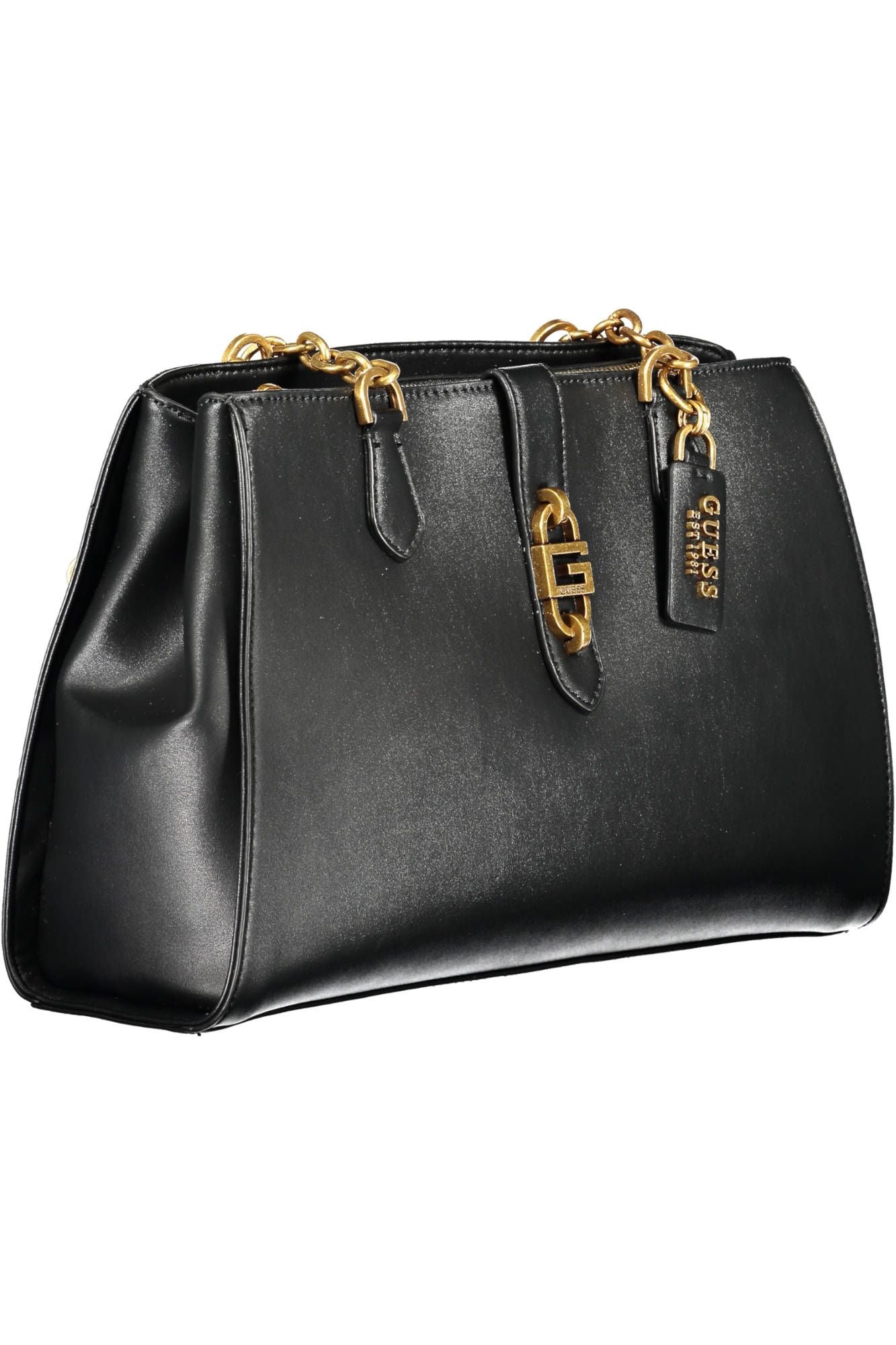 Guess Chic Black Polyurethane Satchel with Contrasting Details - Luksusmuotia Guess Jeans - Tutustu YVES JAVANNI® 