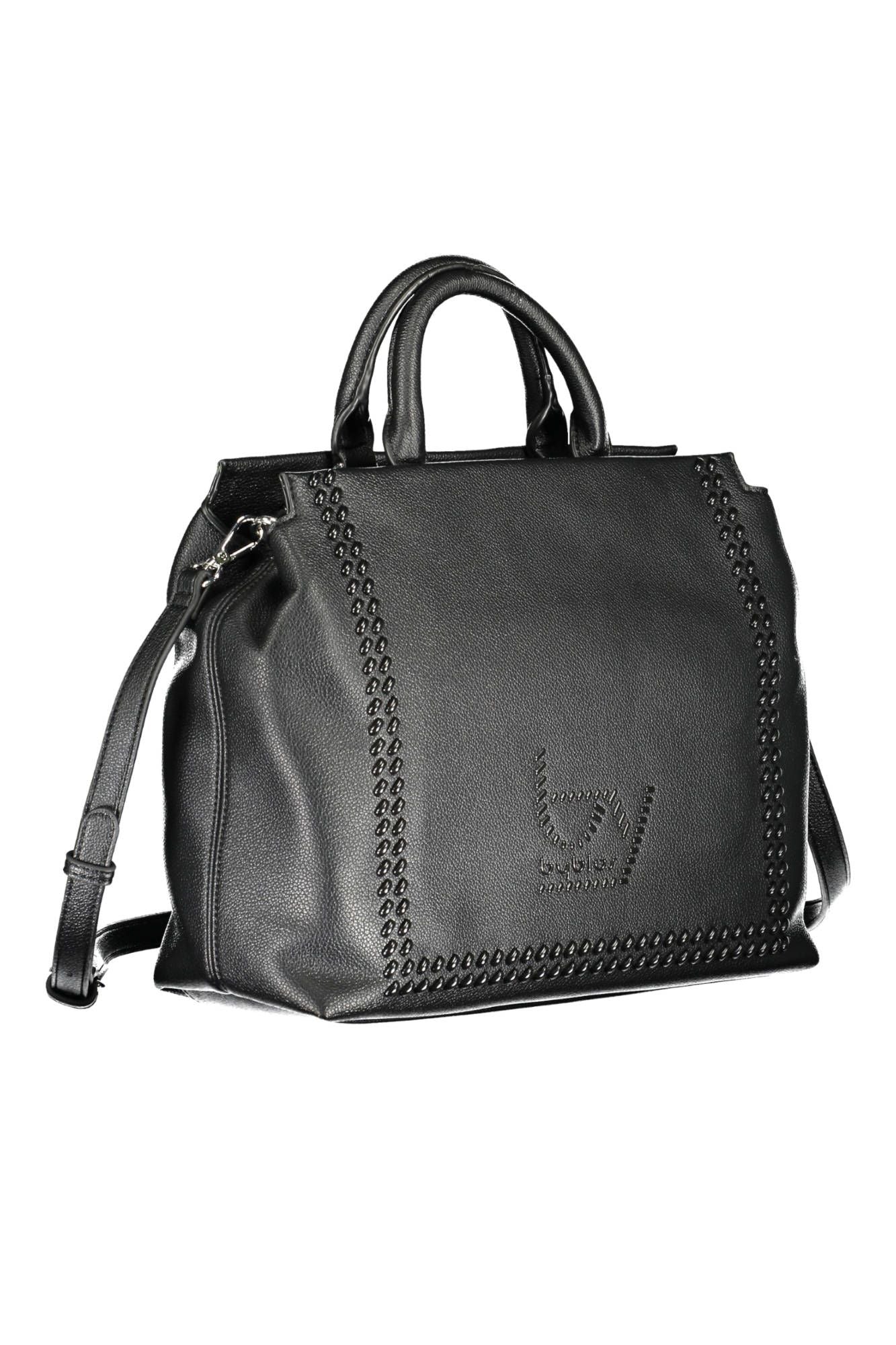 BYBLOS Elegant Two-Handle Black Handbag with Contrasting Details - Luksusmuotia BYBLOS - Tutustu YVES JAVANNI® 