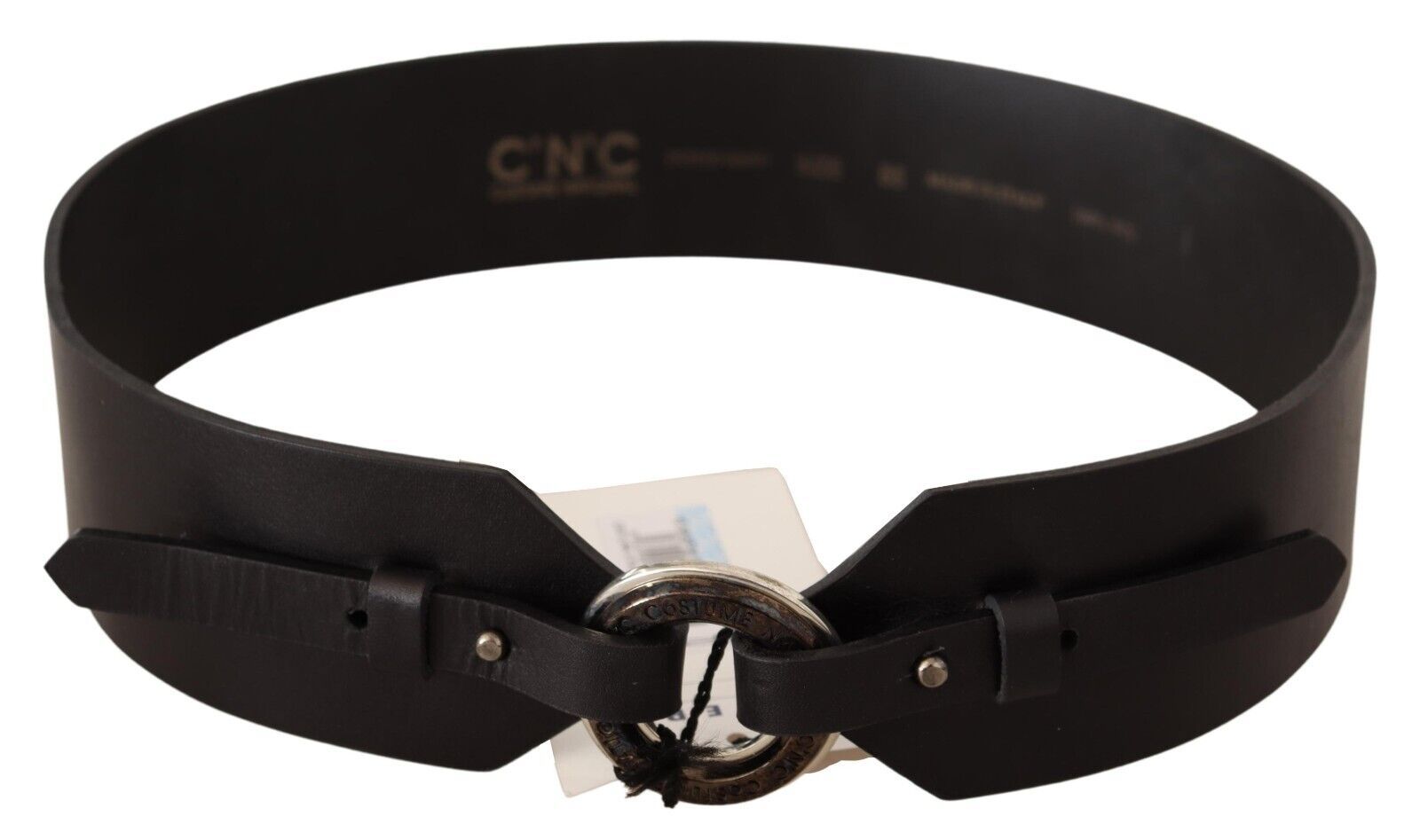 Costume National Chic Leather Fashion Belt with Silver-Tone Buckle - Luksusmuotia Costume National - Tutustu YVES JAVANNI® 