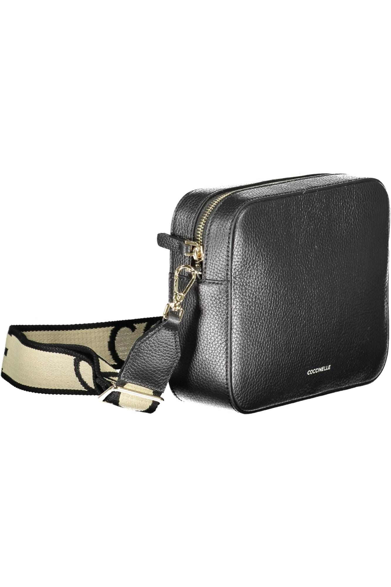 Coccinelle Elegant Black Leather Shoulder Bag with Contrasting Details - Luksusmuotia Coccinelle - Tutustu YVES JAVANNI® 