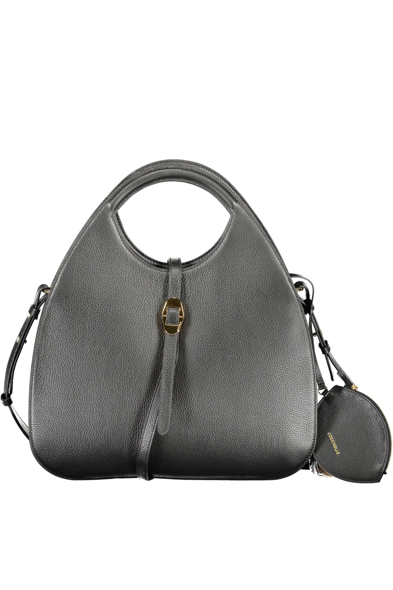 Coccinelle Elegant Black Leather Handbag with Removable Strap - Luxury from Coccinelle - Shop at YVES JAVANNI