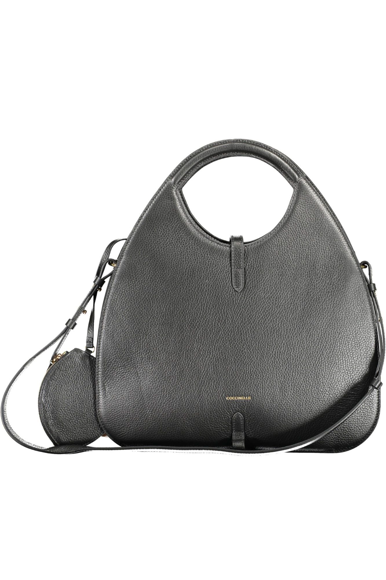 Coccinelle Elegant Black Leather Handbag with Removable Strap - Luxury from Coccinelle - Shop at YVES JAVANNI