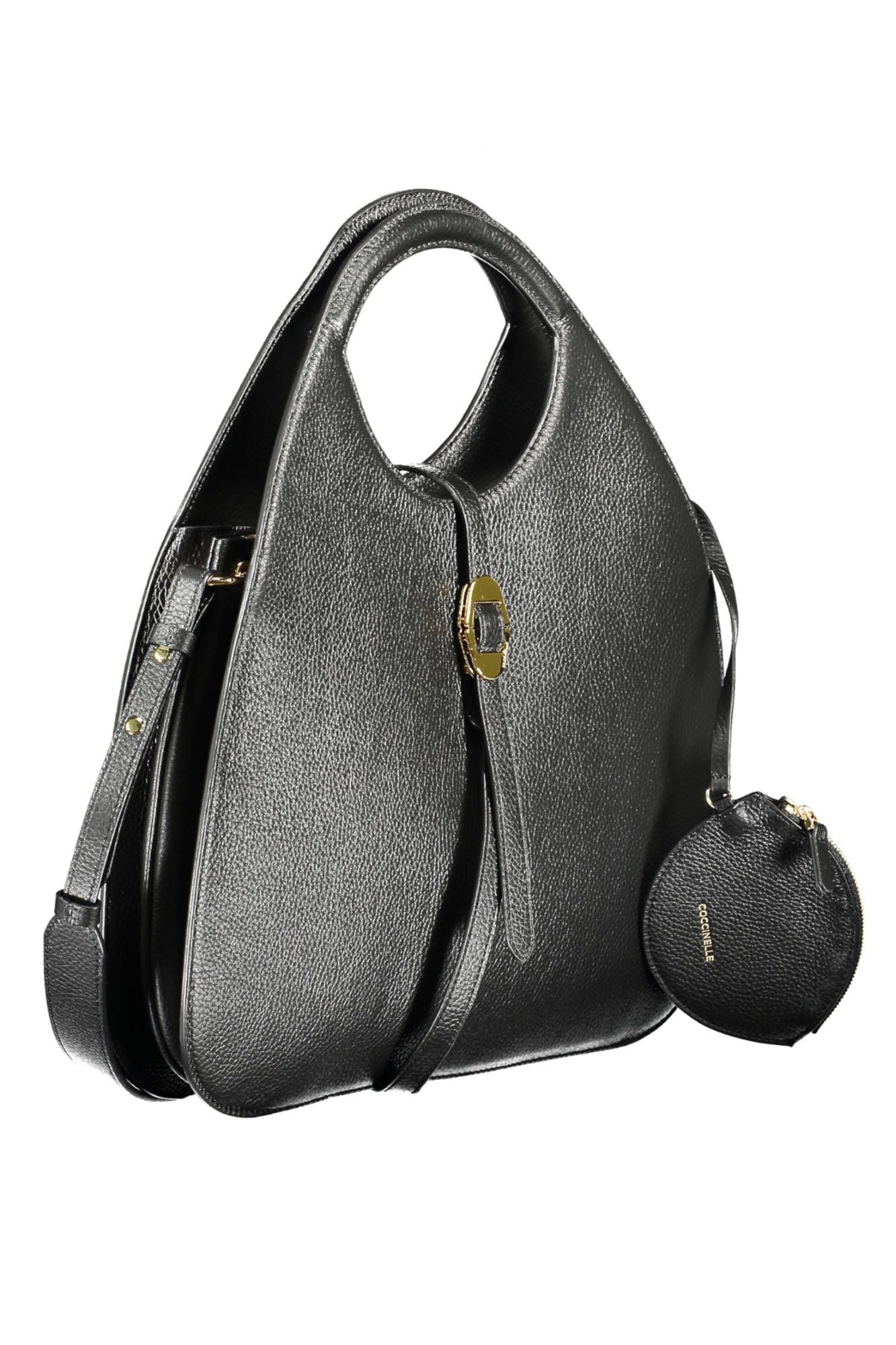 Coccinelle Elegant Black Leather Handbag with Removable Strap - Luxury from Coccinelle - Shop at YVES JAVANNI