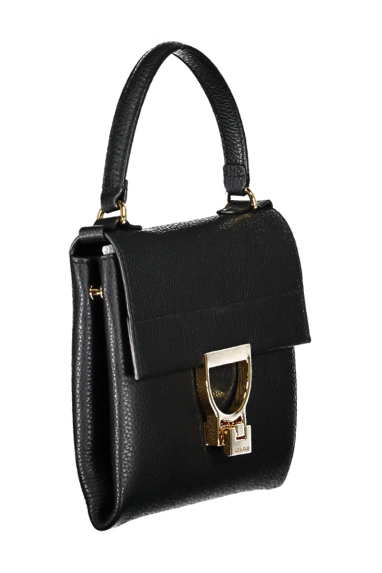 Coccinelle Chic Black Leather Handbag with Twist Lock - Luksusmuotia Coccinelle - Tutustu YVES JAVANNI® 