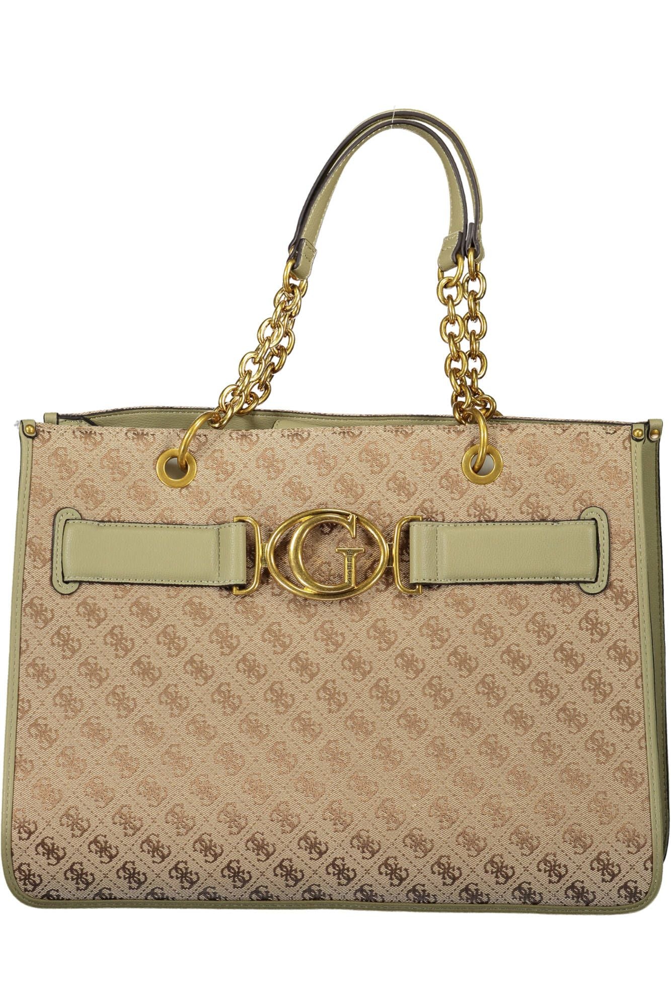 Guess Elegant Green Polyester Handbag with Logo Detail - Luksusmuotia Guess Jeans - Tutustu YVES JAVANNI® 