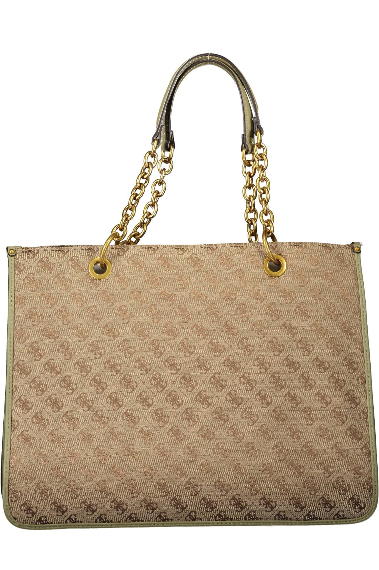 Guess Elegant Green Polyester Handbag with Logo Detail - Luksusmuotia Guess Jeans - Tutustu YVES JAVANNI® 