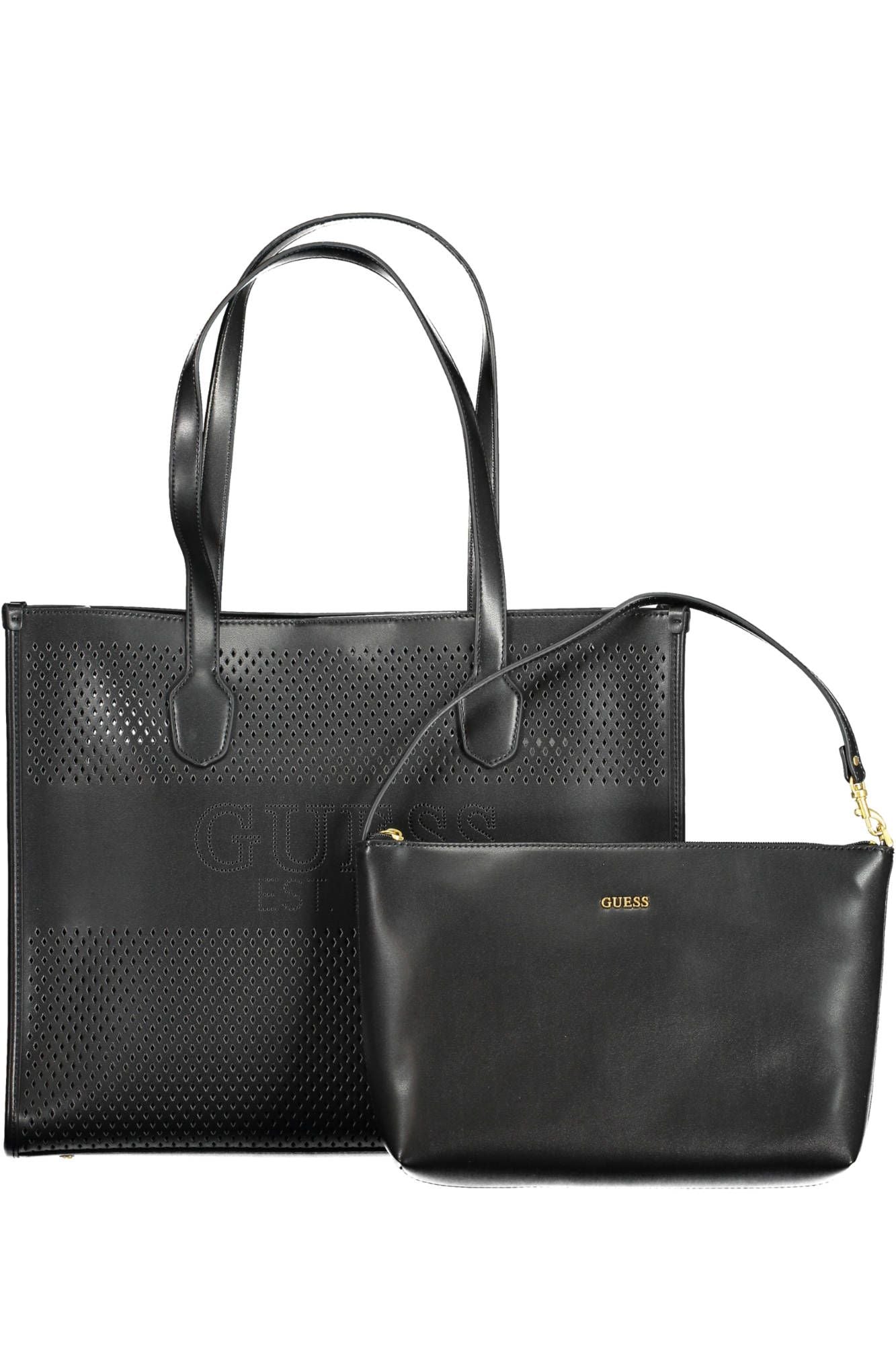 Guess Chic Black Convertible Shoulder Bag with Pochette - Luksusmuotia Guess Jeans - Tutustu YVES JAVANNI® 