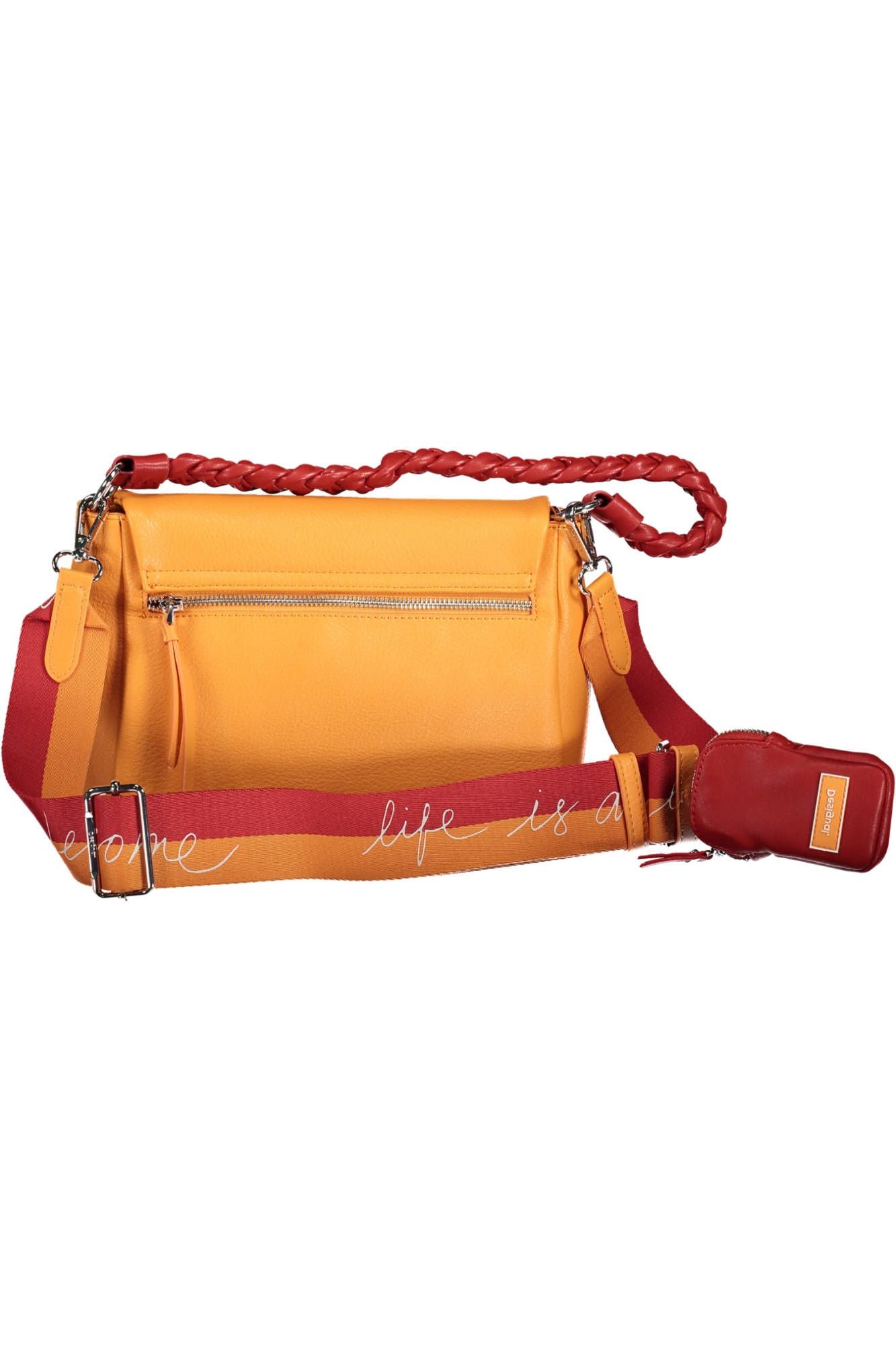 Desigual Chic Orange Shoulder Bag with Contrasting Details - Luksusmuotia Desigual - Tutustu YVES JAVANNI® 