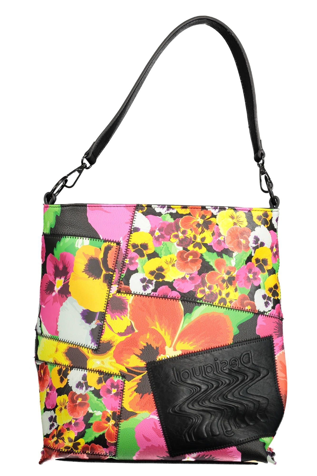 Desigual Elegant Black Statement Handbag with Logo - Luksusmuotia Desigual - Tutustu YVES JAVANNI® 