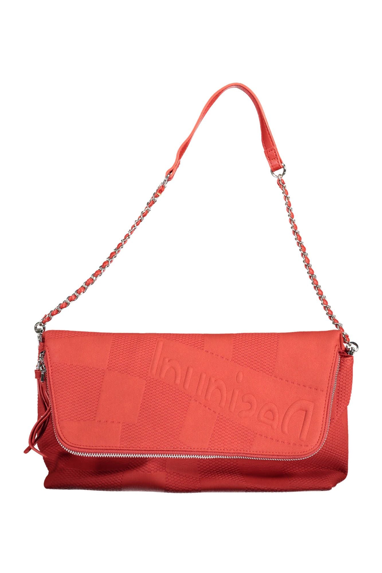 Desigual Chic Red Polyurethane Handbag with Multiple Compartments - Luksusmuotia Desigual - Tutustu YVES JAVANNI® 