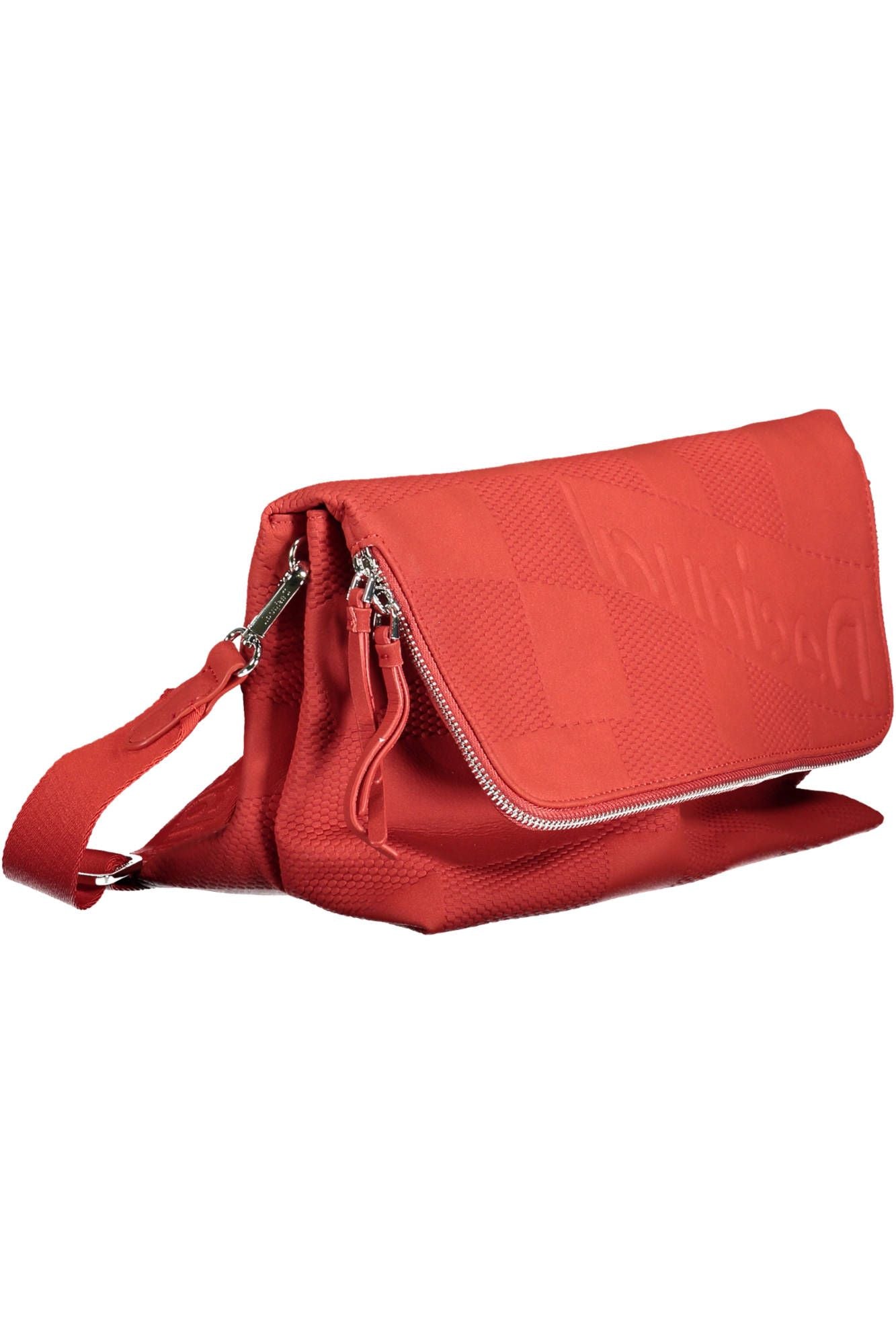 Desigual Chic Red Polyurethane Handbag with Multiple Compartments - Luksusmuotia Desigual - Tutustu YVES JAVANNI® 