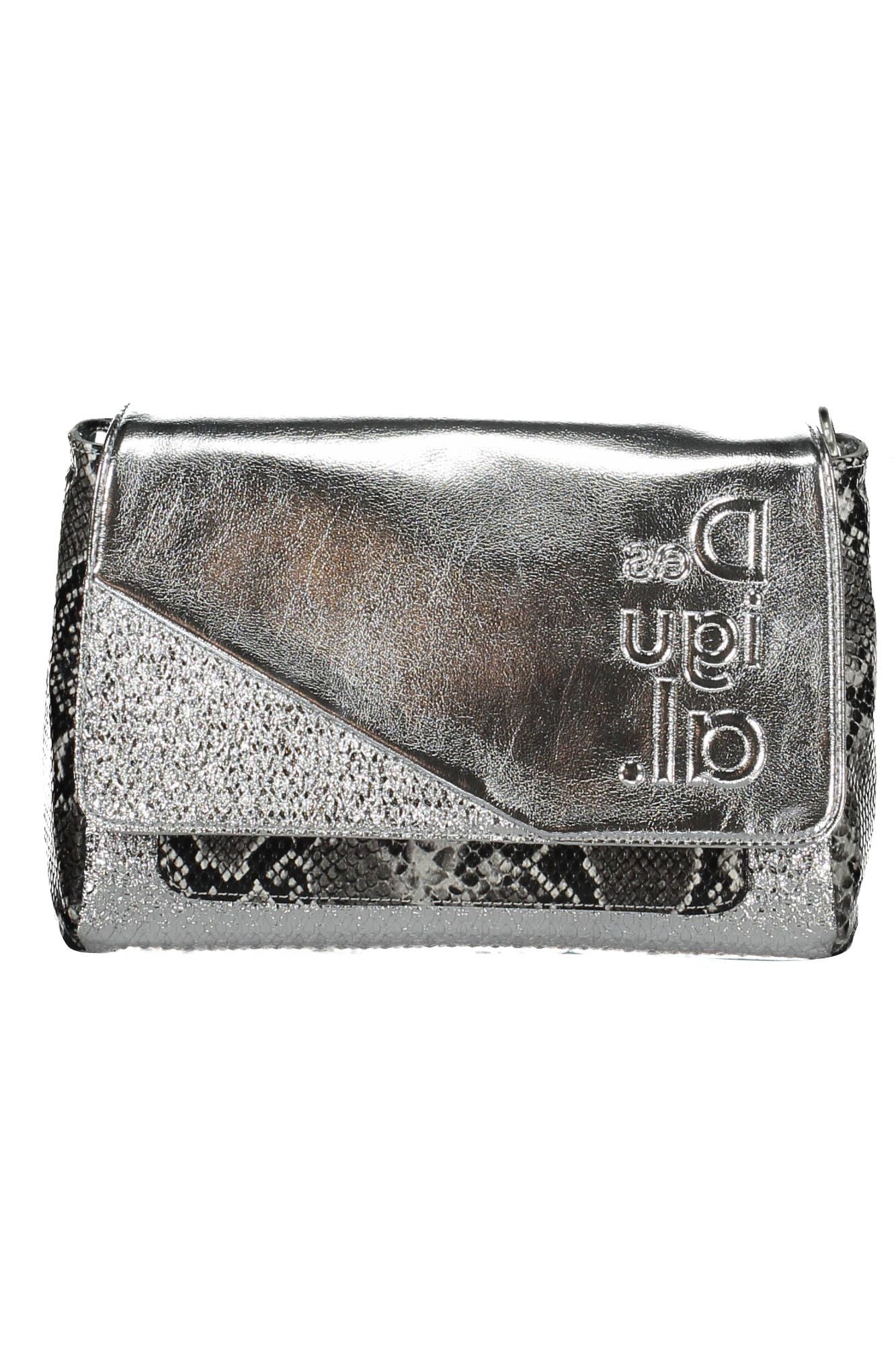 Desigual Elegant Silver Polyurethane Handbag - Luksusmuotia Desigual - Tutustu YVES JAVANNI® 