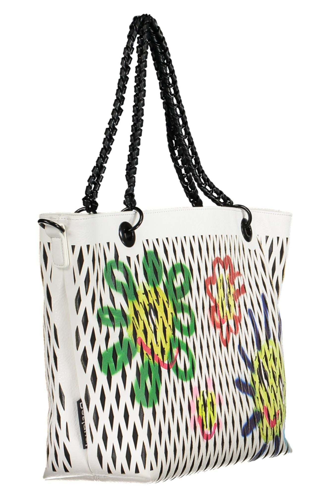 Desigual Chic White Chain-Handle Shoulder Bag - Luksusmuotia Desigual - Tutustu YVES JAVANNI® 