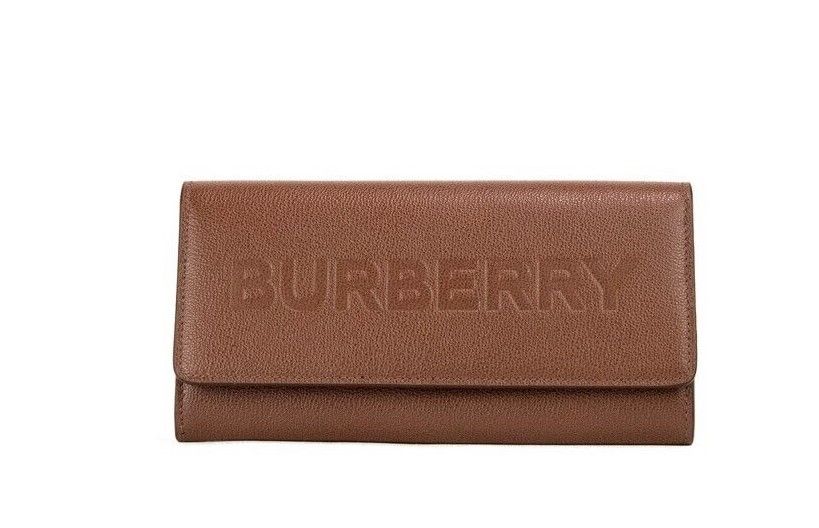 Burberry Porter Tan Grained Leather Embossed Continental Clutch Flap Wallet Brown - Luksuslaukut ja asusteet Burberry - Tutustu YVES JAVANNI® 