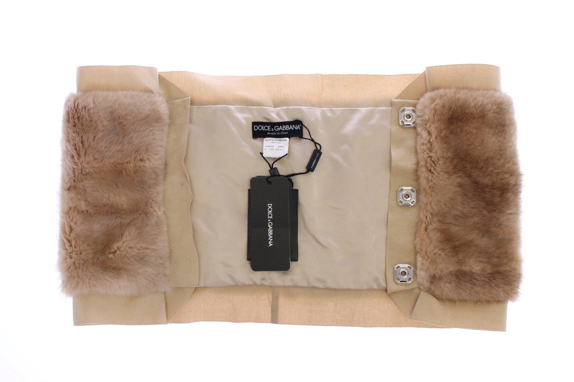 Dolce & Gabbana Exclusive Beige MINK Fur Scarf Wrap - Luksusmuotia Dolce & Gabbana - Tutustu YVES JAVANNI® 