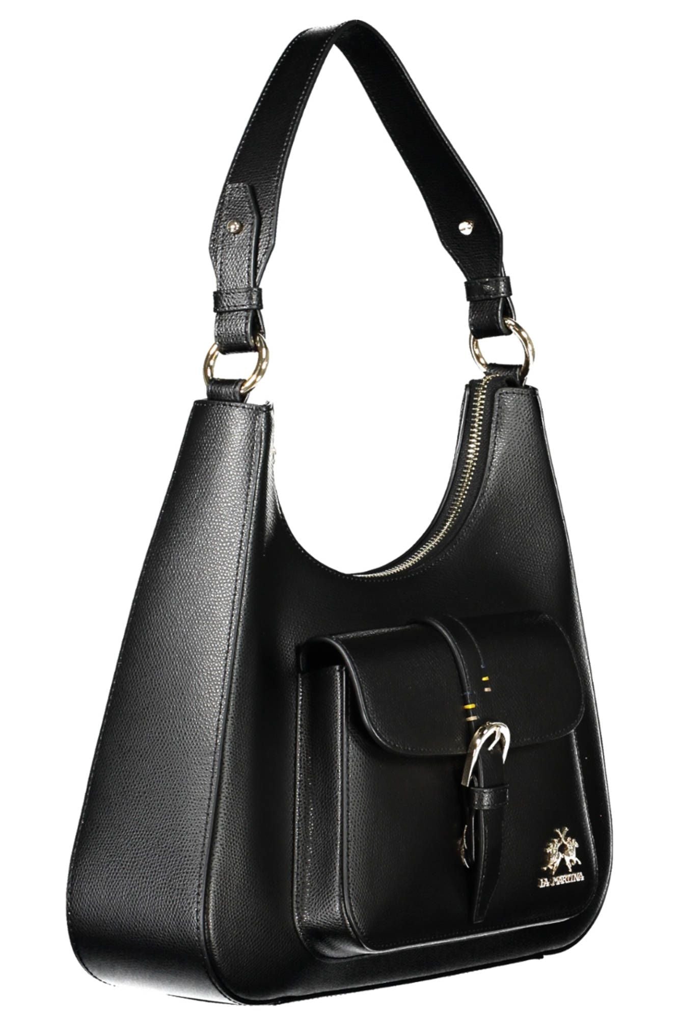 La Martina Elegant Black Leather Shoulder Bag - Luksusmuotia La Martina - Tutustu YVES JAVANNI® 