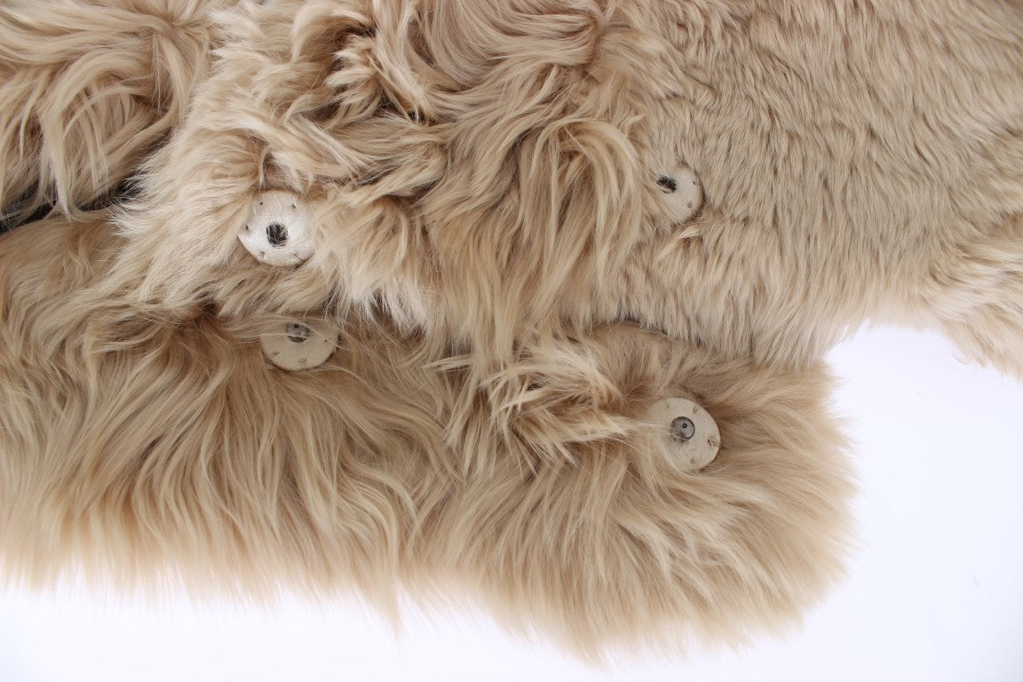 Dolce & Gabbana Elegant Alpaca Fur Shoulder Wrap in Beige - Luksusmuotia Dolce & Gabbana - Tutustu YVES JAVANNI® 