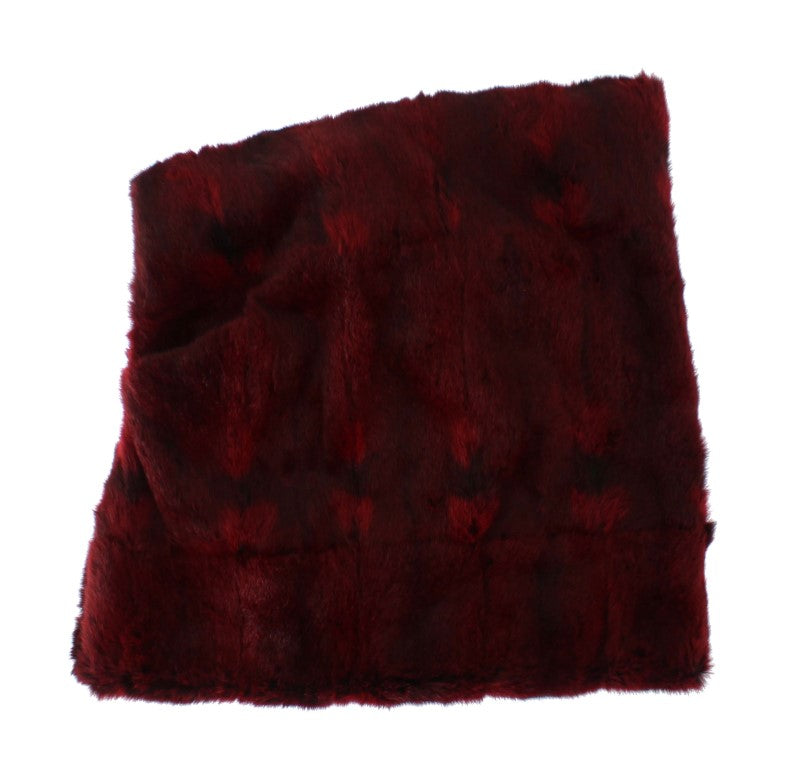 Dolce & Gabbana Luxurious Bordeaux Fur Hooded Scarf Wrap - Luksuslaukut ja asusteet Dolce & Gabbana - Tutustu YVES JAVANNI® 