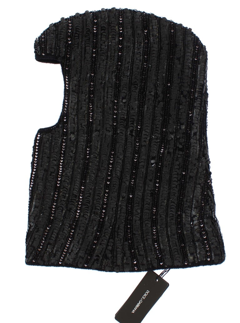 Dolce & Gabbana Elegant Black Sequined Hooded Scarf Wrap - Luksusmuotia Dolce & Gabbana - Tutustu YVES JAVANNI® 