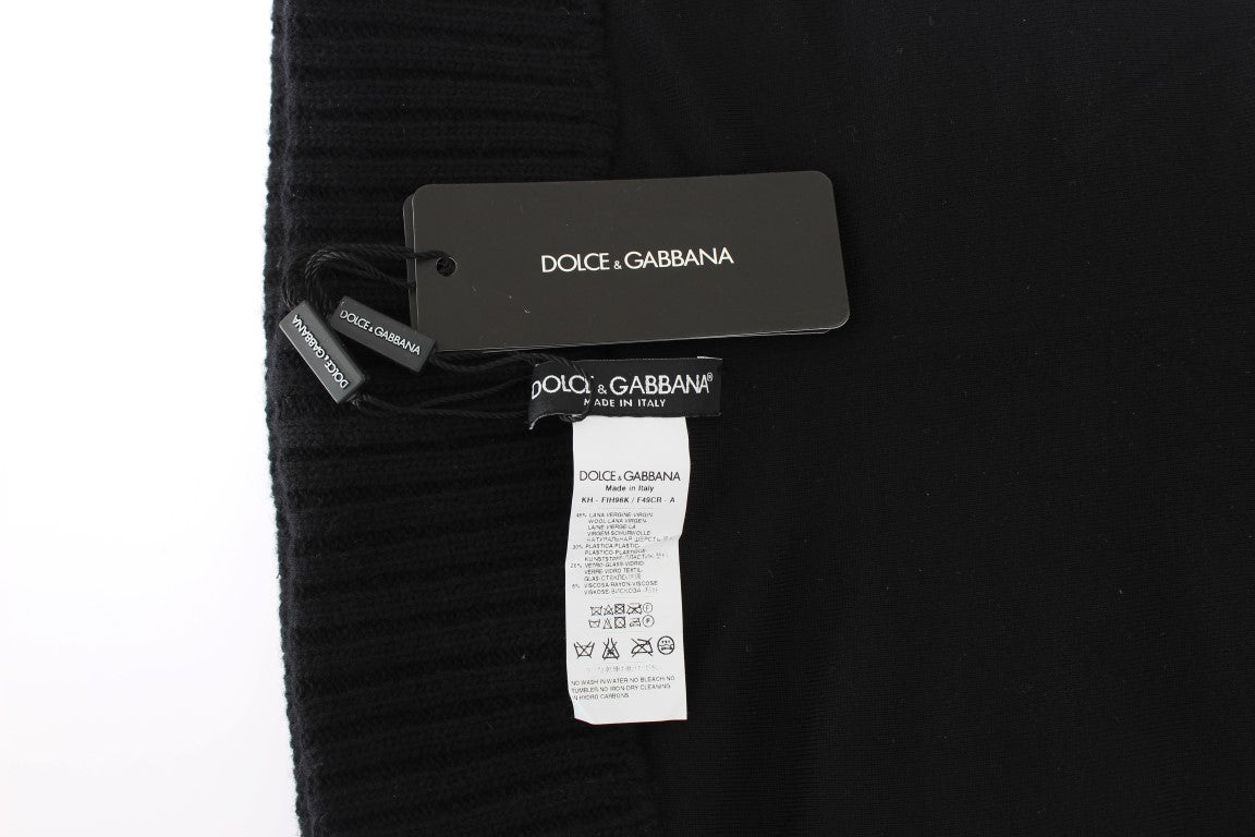 Dolce & Gabbana Elegant Black Sequined Hooded Scarf Wrap - Luksusmuotia Dolce & Gabbana - Tutustu YVES JAVANNI® 