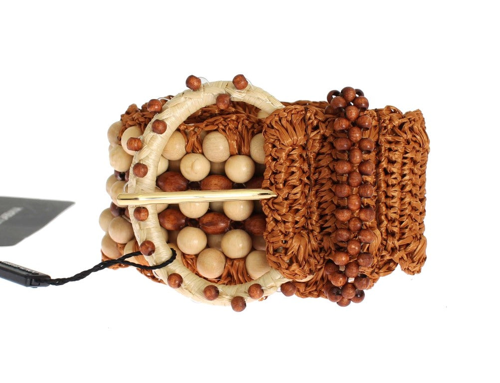 Dolce & Gabbana Elegant Beaded Raffia Waist Belt - Luksuslaukut ja asusteet Dolce & Gabbana - Tutustu YVES JAVANNI® 