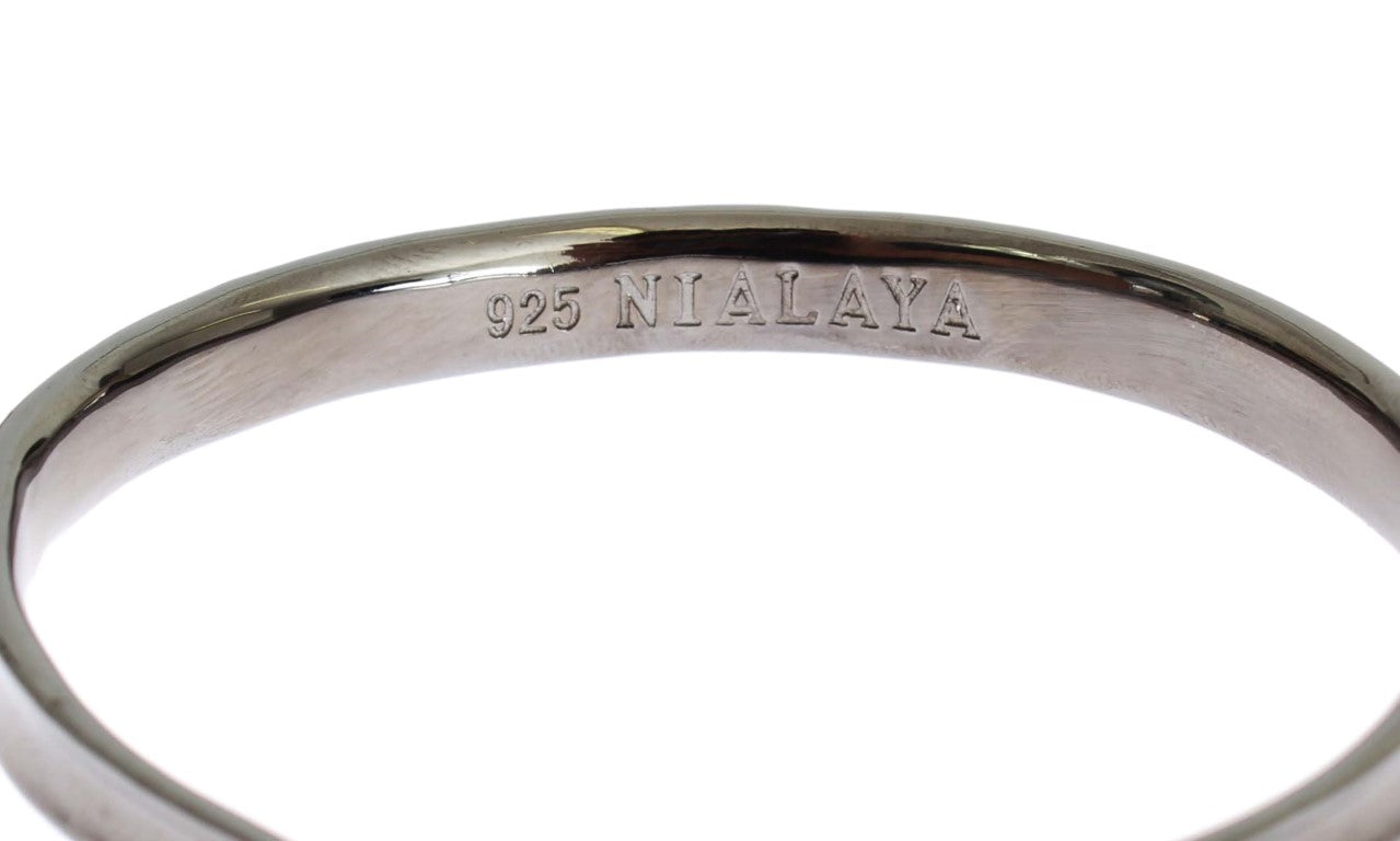 Nialaya Elegant Rhodium Silver Bangle - Luksusmuotia Nialaya - Tutustu YVES JAVANNI® 