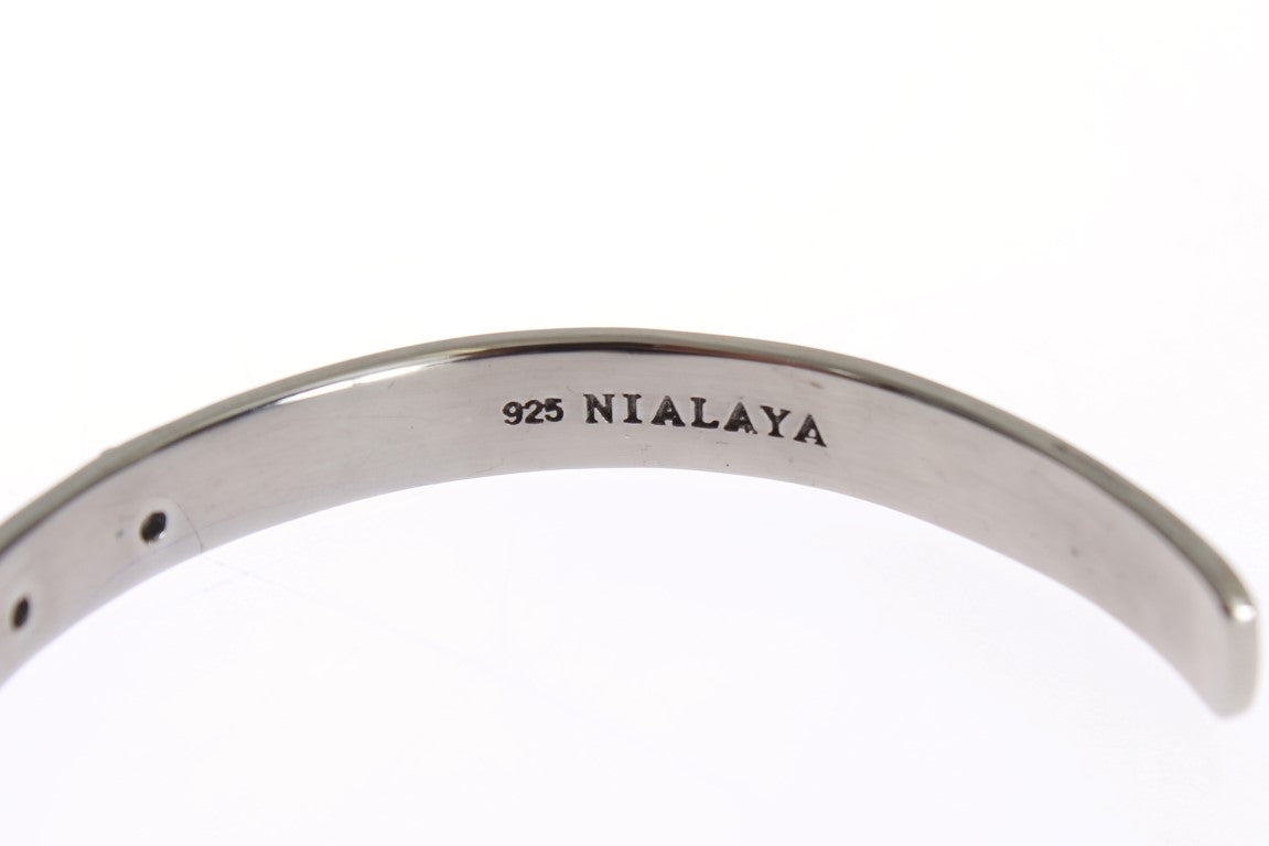 Chic Nialaya Silver CZ Bangle for Her - Luksuslaukut ja asusteet Nialaya - Tutustu YVES JAVANNI® 