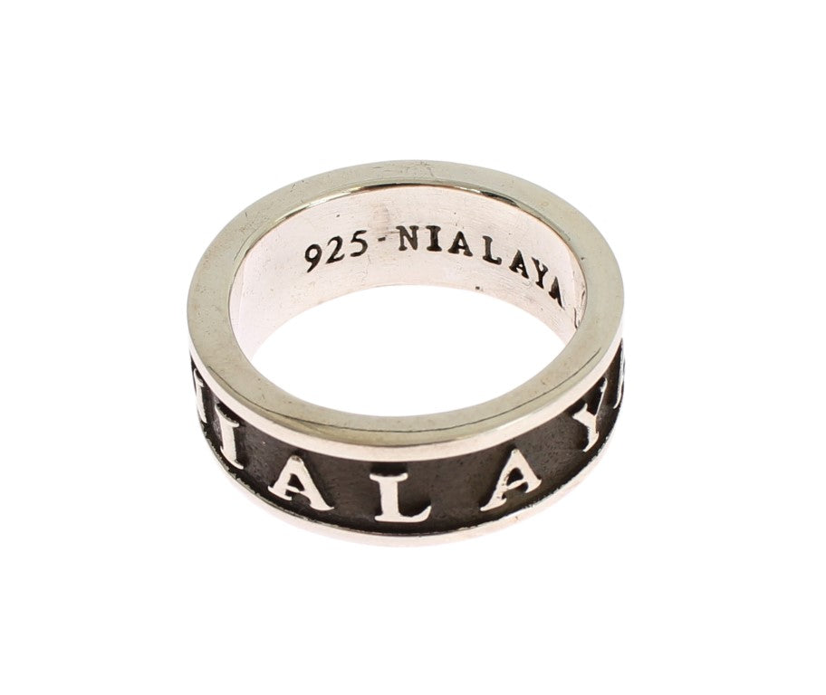 Nialaya Elegant Silver and Black Men's Sterling Ring - Luksusmuotia Nialaya - Tutustu YVES JAVANNI® 