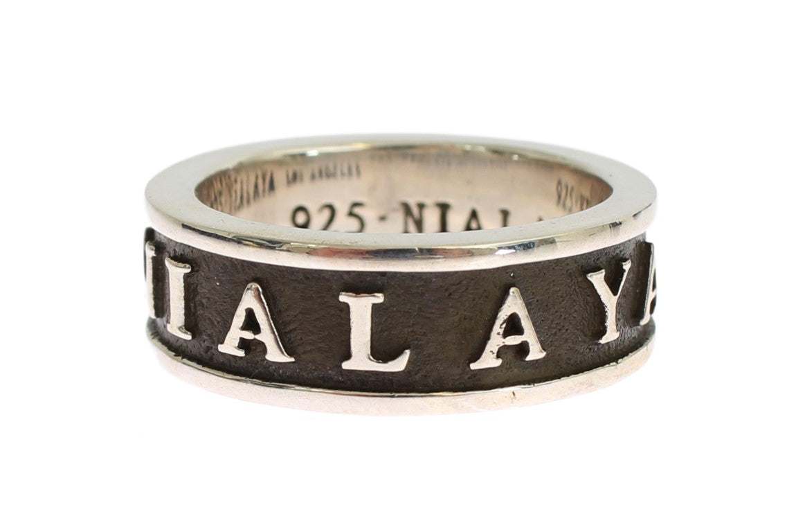 Nialaya Elegant Silver and Black Men's Sterling Ring - Luksuslaukut ja asusteet Nialaya - Tutustu YVES JAVANNI® 