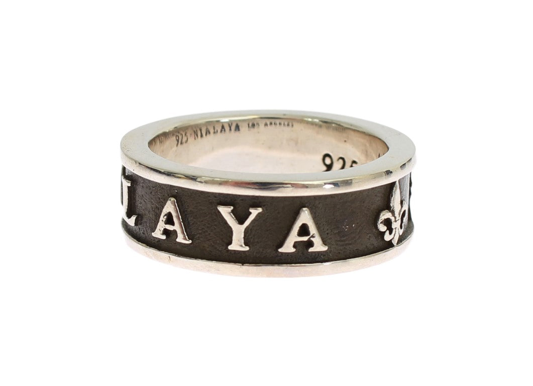 Nialaya Elegant Silver and Black Men's Sterling Ring - Luksusmuotia Nialaya - Tutustu YVES JAVANNI® 