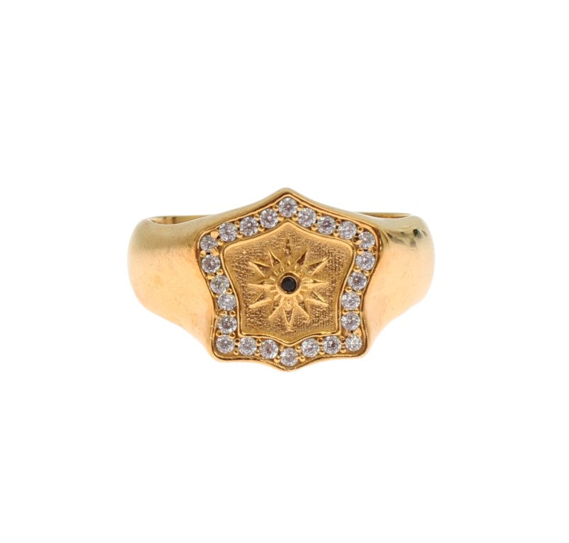 Nialaya Elegant Men's Gold Plated Silver Ring - Luksusmuotia Nialaya - Tutustu YVES JAVANNI® 