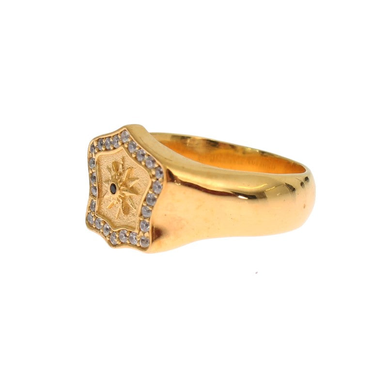 Nialaya Elegant Men's Gold Plated Silver Ring - Luksusmuotia Nialaya - Tutustu YVES JAVANNI® 