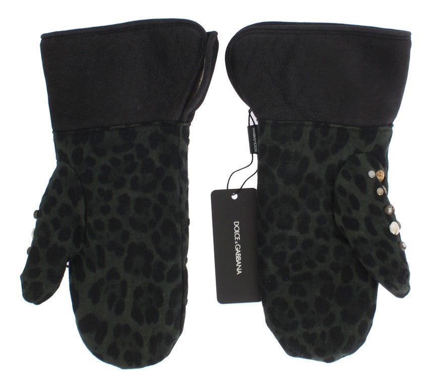 Dolce & Gabbana Elegant Studded Gray Wool Shearling Gloves - Luksuslaukut ja asusteet Dolce & Gabbana - Tutustu YVES JAVANNI® 