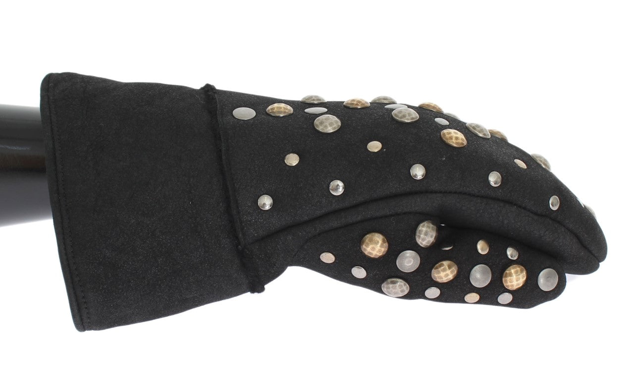 Dolce & Gabbana Elegant Studded Gray Wool Gloves - Luksusmuotia Dolce & Gabbana - Tutustu YVES JAVANNI® 